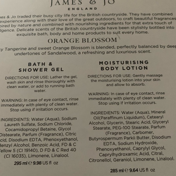 New James & Jo England Orange Blossom Luxury Bath & Body Set | Bundle - Picture 2 of 2